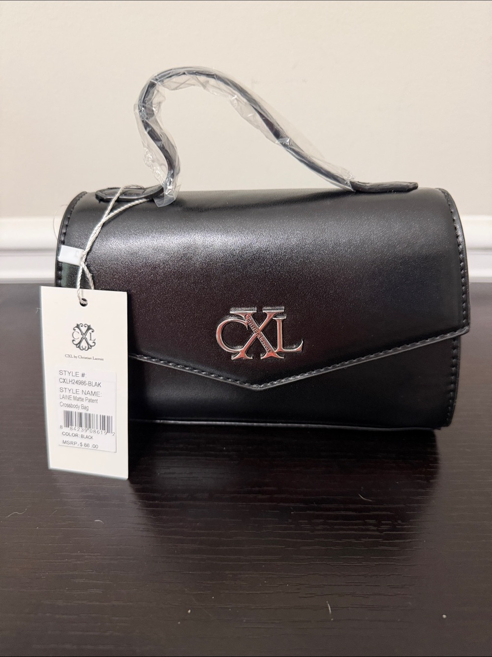 Christian Lacroix Black Mini Top-Handle Crossbody